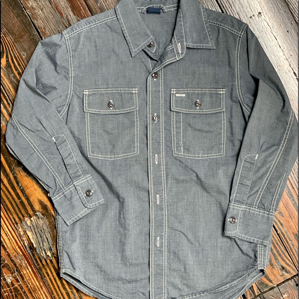 Gap Kids Size 6-7  (SM) Long Sleeve Denim Blue Chambray